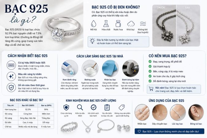 Bạc 925 Là Gì? Có Bị Đen Không? Có Nên Mua Không