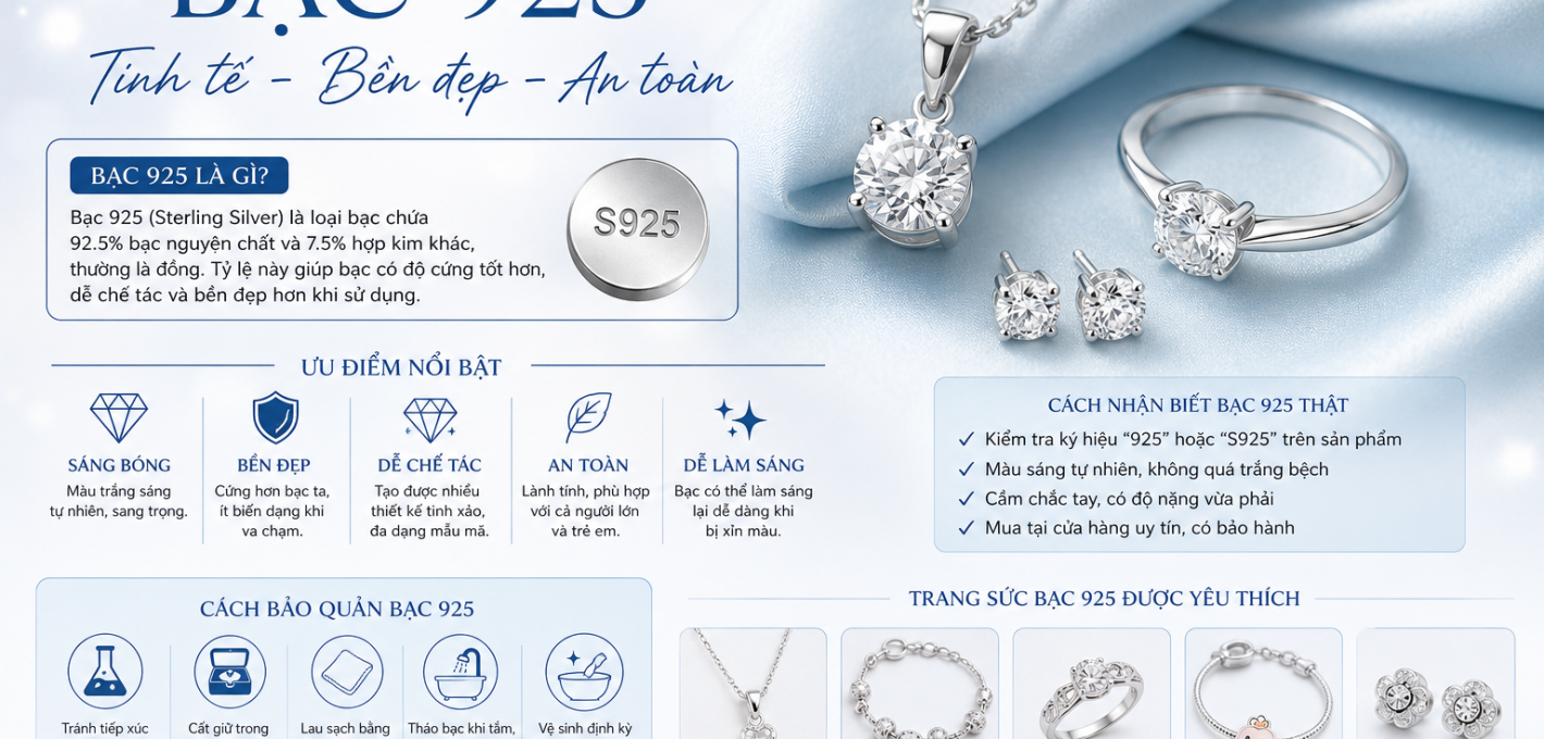 Bạc 925 là gì Có Nên Mua Trang Sức Bạc 925 Không