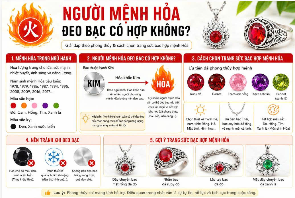 Người Mệnh Hỏa Đeo Bạc Có Hợp Không? Giải Đáp Chi Tiết Theo Phong Thủy