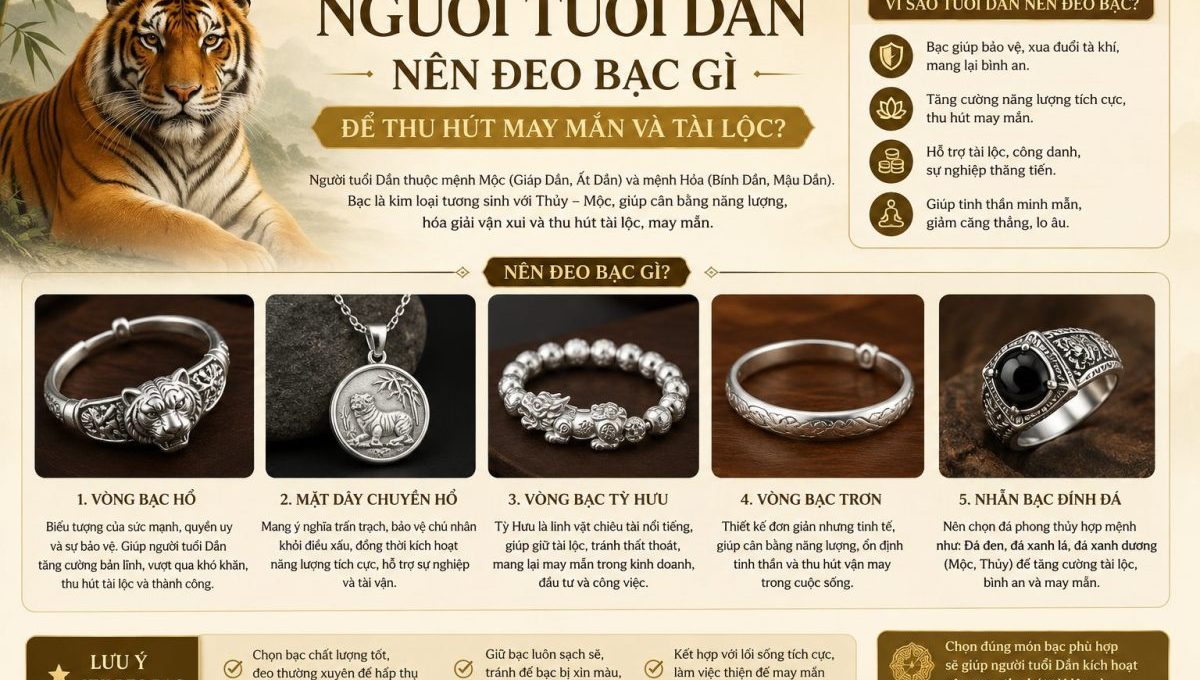 Người tuổi Dần nên đeo bạc gì để thu hút may mắn và tài lộc?