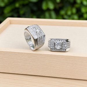 Nhẫn Bạc Nam Đính Đá Sang Trọng