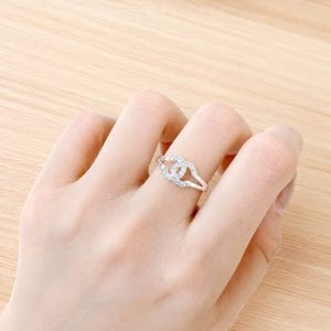 Nhẫn Bạc Chanel 1 Hàng Đá