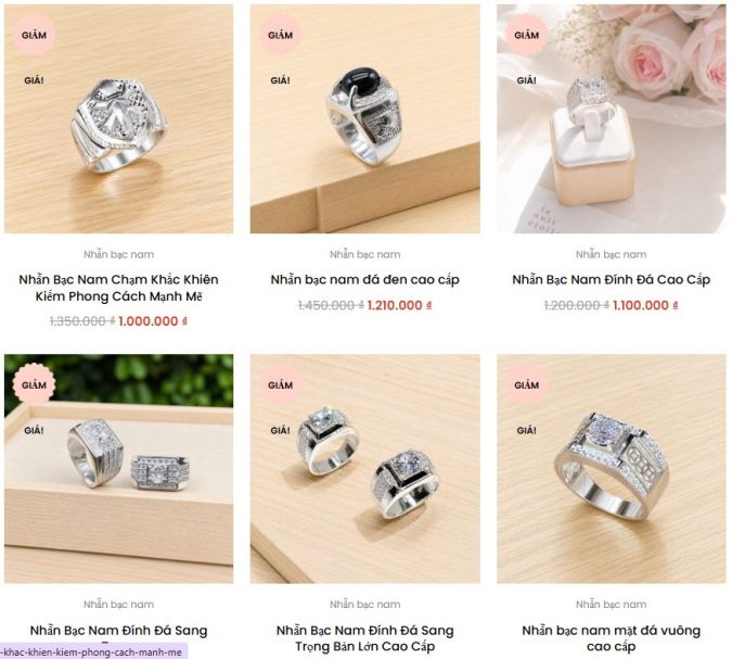 Tổng hợp nhẫn bạc nam đơn giản đính đá đẹp: 6 kiểu dễ chọn