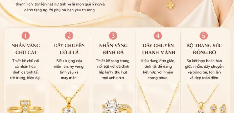 5 Mau Trang Suc Vang Nu Duoc Yeu Thich Nhat Hien Nay