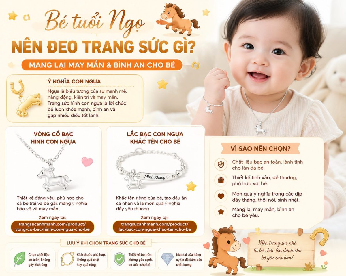 Bé tuổi Ngọ nên đeo trang sức gì?