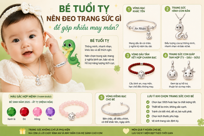 Bé Tuổi Tỵ Nên Đeo Trang Sức Gì Để Gặp Nhiều May Mắn