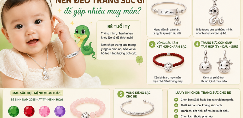 Bé tuổi Tỵ nên đeo trang sức gì để gặp nhiều may mắn