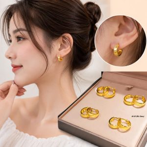 Bông Tai Vàng Nữ 10K Dáng Tròn Sang Trọng – Thiết Kế Hot Trend 2026