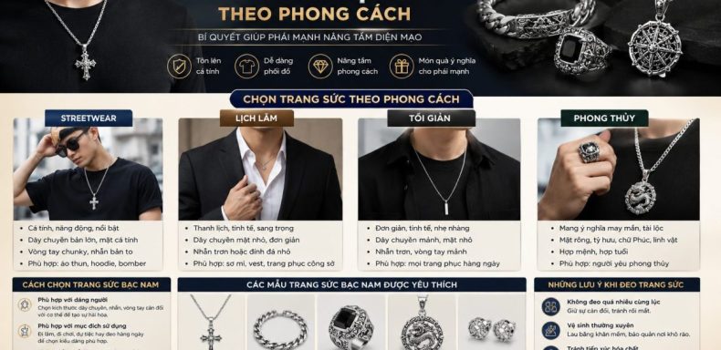 Cách Chọn Trang Sức Bạc Nam Theo Phong Cách