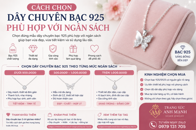 Cách Chọn Dây Chuyền Bạc 925 Phù Hợp Với Ngân Sách