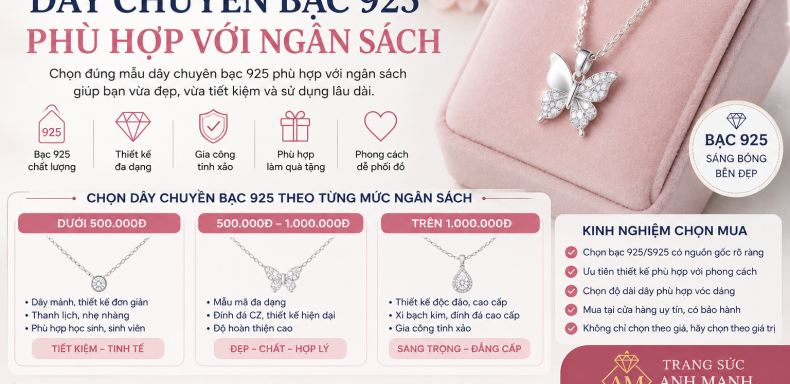 Cách chọn dây chuyền bạc phù hợp với ngân sách