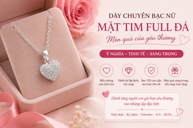Có Nên Mua Dây Chuyền Bạc Mặt Tim Làm Quà Sinh Nhật Cho Bạn Gái Không?