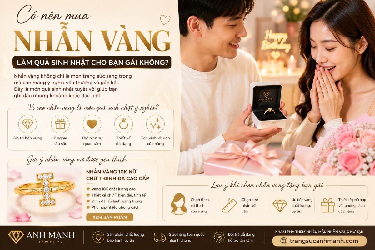 Có Nên Mua Nhẫn Vàng Làm Quà Sinh Nhật Cho Bạn Gái Không?