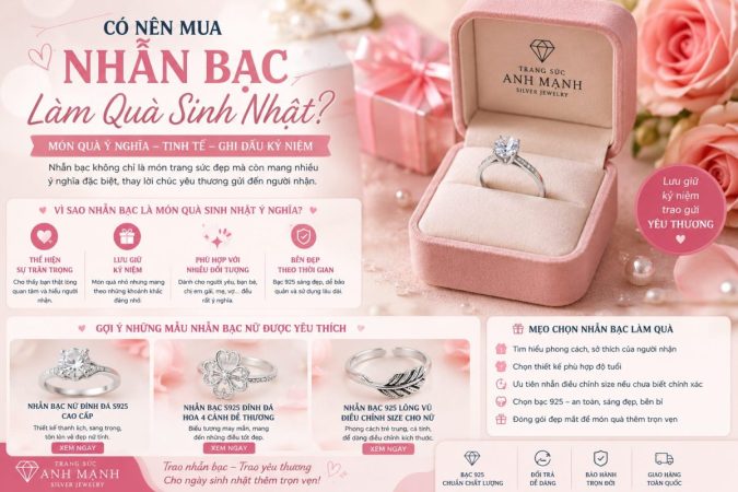 Có nên mua nhẫn bạc làm quà sinh nhật?