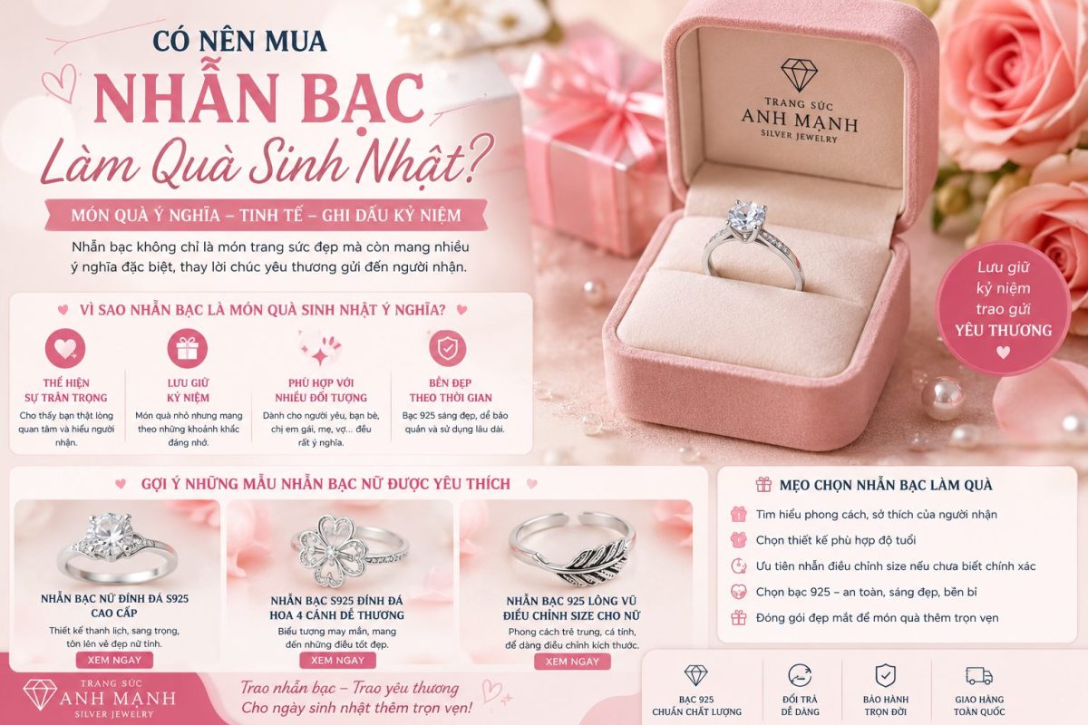 Có nên mua nhẫn bạc làm quà sinh nhật?