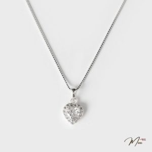 Dây Chuyền Bạc Nữ Mặt Tim Đính Đá Sang Trọng