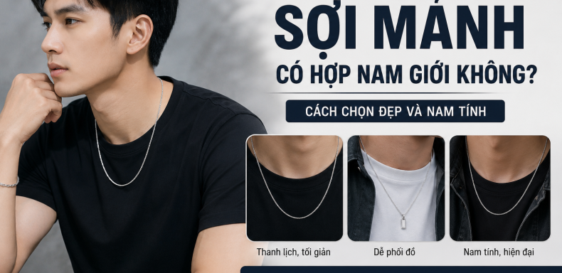 Dây Chuyền Bạc Nam Sợi Mảnh