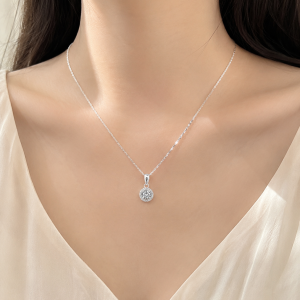 Dây Chuyền Bạc Nữ Đá Tròn