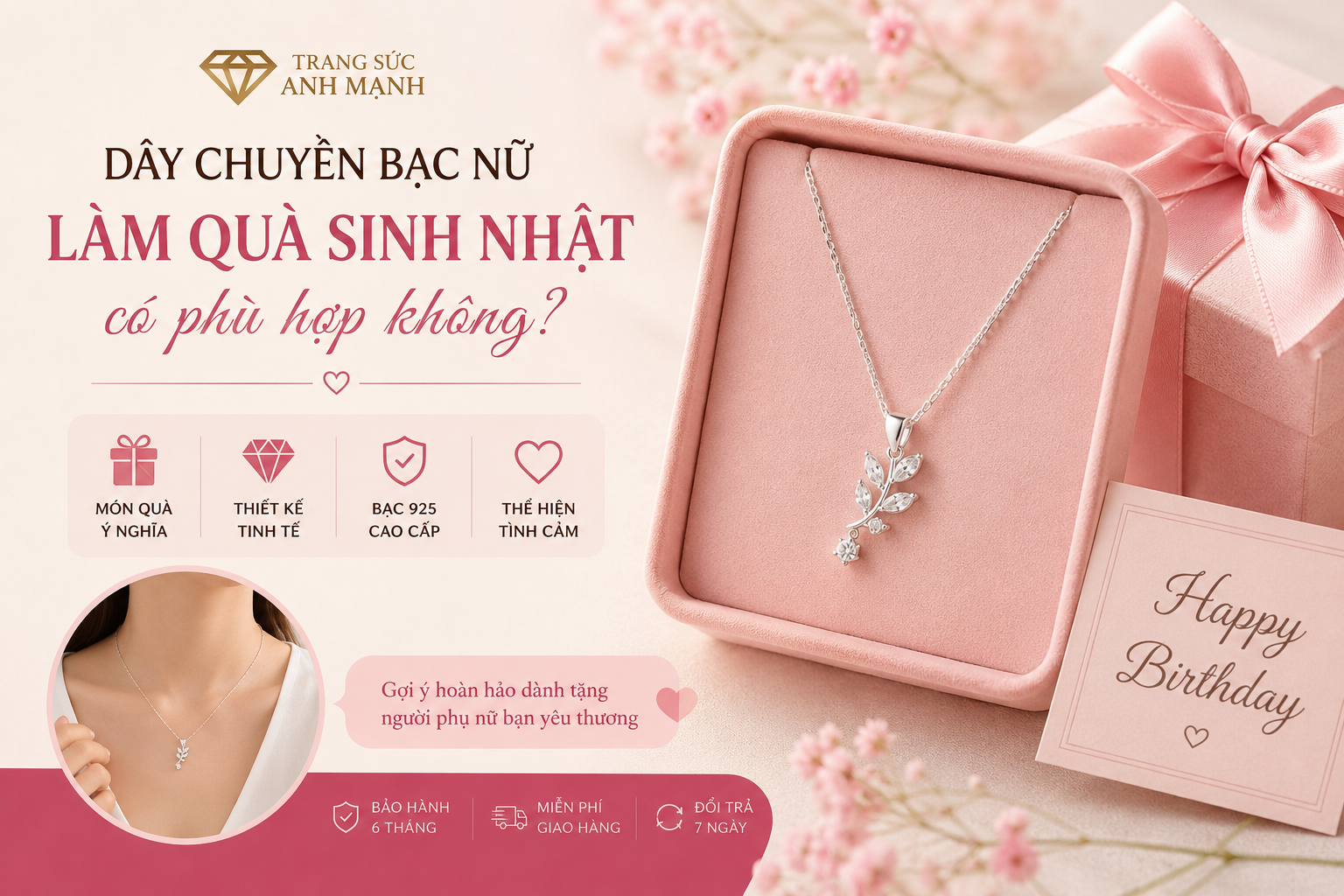 Dây Chuyền Bạc Nữ Làm Quà Sinh Nhật Có Phù Hợp Không?