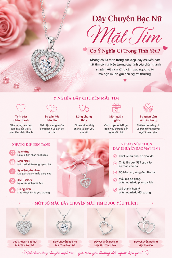 Có Nên Mua Dây Chuyền Bạc Mặt Tim Làm Quà Valentine Không