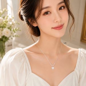 Dây Chuyền Bạc Nữ Mặt Tim Full Đá