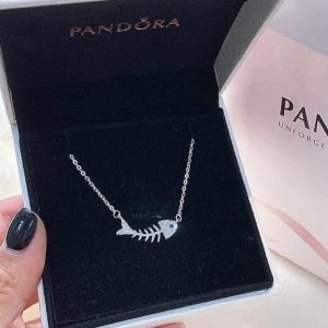 Dây Chuyền Bạc Nữ Xương Cá Đính Đá S Thanh Lịch