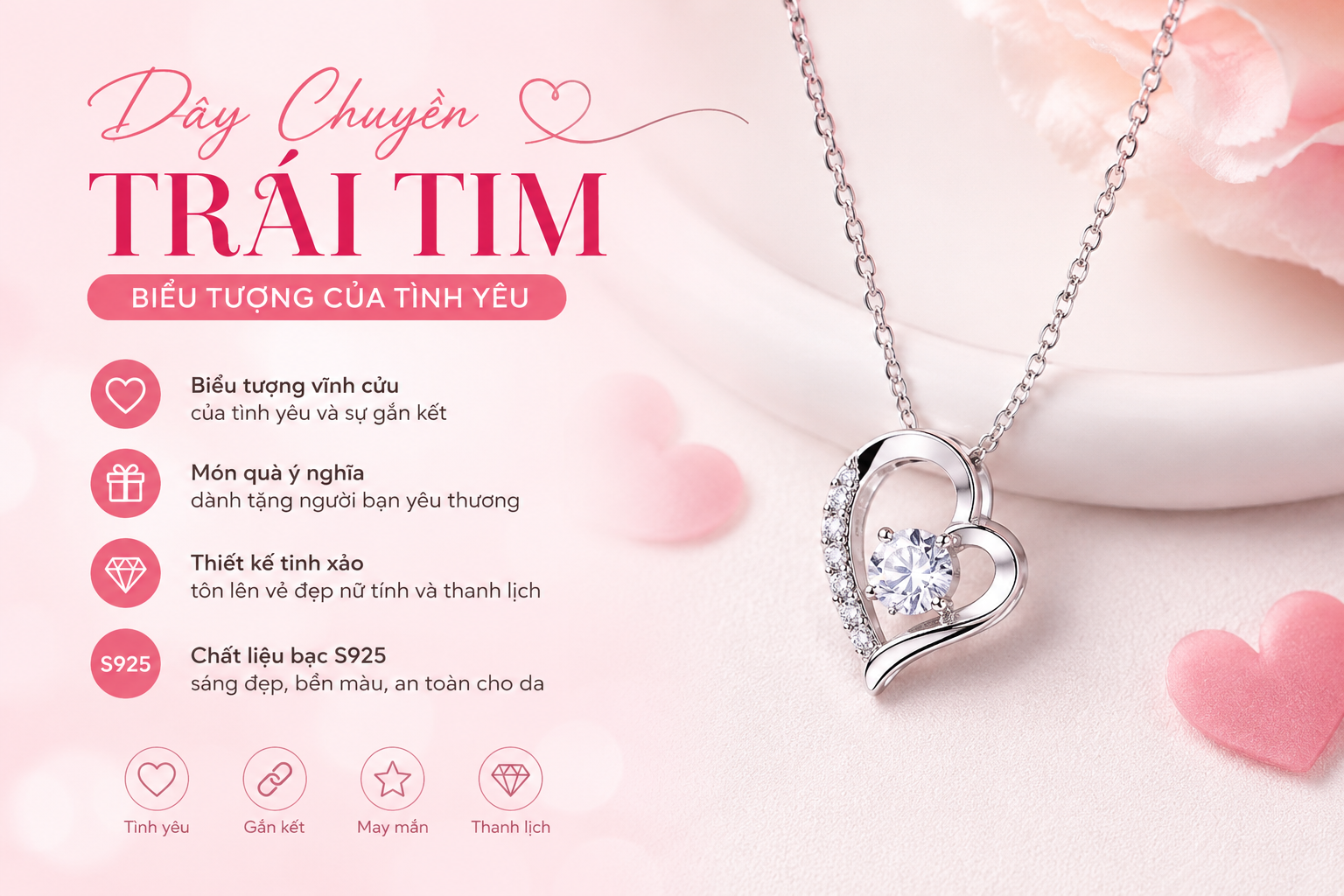 Dây Chuyền Trái Tim Có Ý Nghĩa Gì? Vì Sao Đây Là Món Quà Được Yêu Thích Nhất?