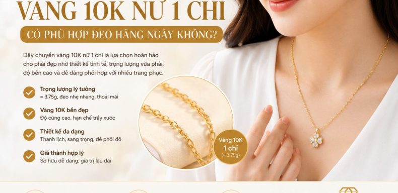 Day Chuyen Vang 10K Nu 1 Chi Co Phu Hop Deo Hang Ngay Khong