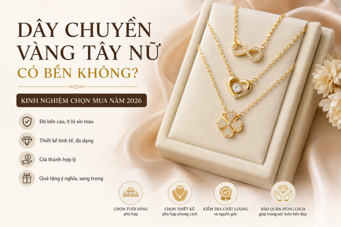 Dây Chuyền Vàng Tây Nữ Có Bền Không? Kinh Nghiệm Chọn Mua Năm 2026