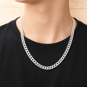 Dây chuyền bạc nam viền sao