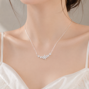 Dây chuyền bạc nữ cành hoa mai