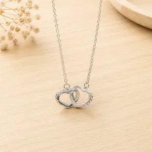 Dây chuyền bạc nữ trái tim đôi