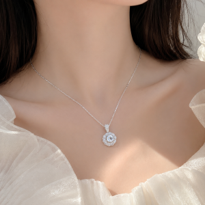 Dây chuyền hoa tròn đính đá