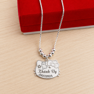Dây chuyền mèo Hello Kitty khắc tên cho bé gái