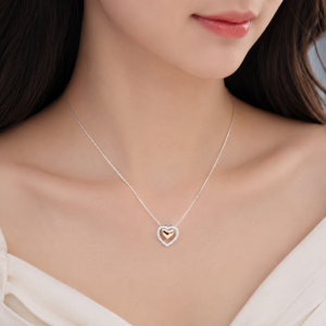 Dây chuyền tim lồng xi vàng