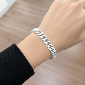 Lắc tay bạc nam mắt xích đơn giản