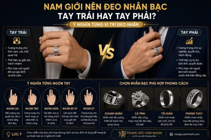 Nam Giới Nên Đeo Nhẫn Bạc Tay Trái Hay Tay Phải?