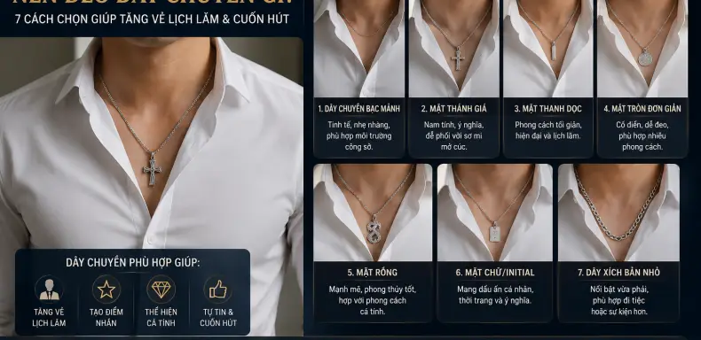 Nam Mặc Sơ Mi Nên Đeo Dây Chuyền Gì 7 Cách Chọn Giúp Tăng Vẻ Lịch Lãm