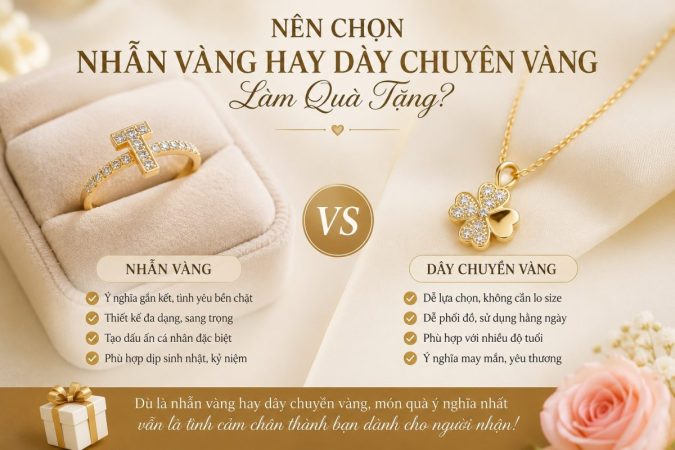 Nên Chọn Nhẫn Vàng Hay Dây Chuyền Vàng Làm Quà Tặng?