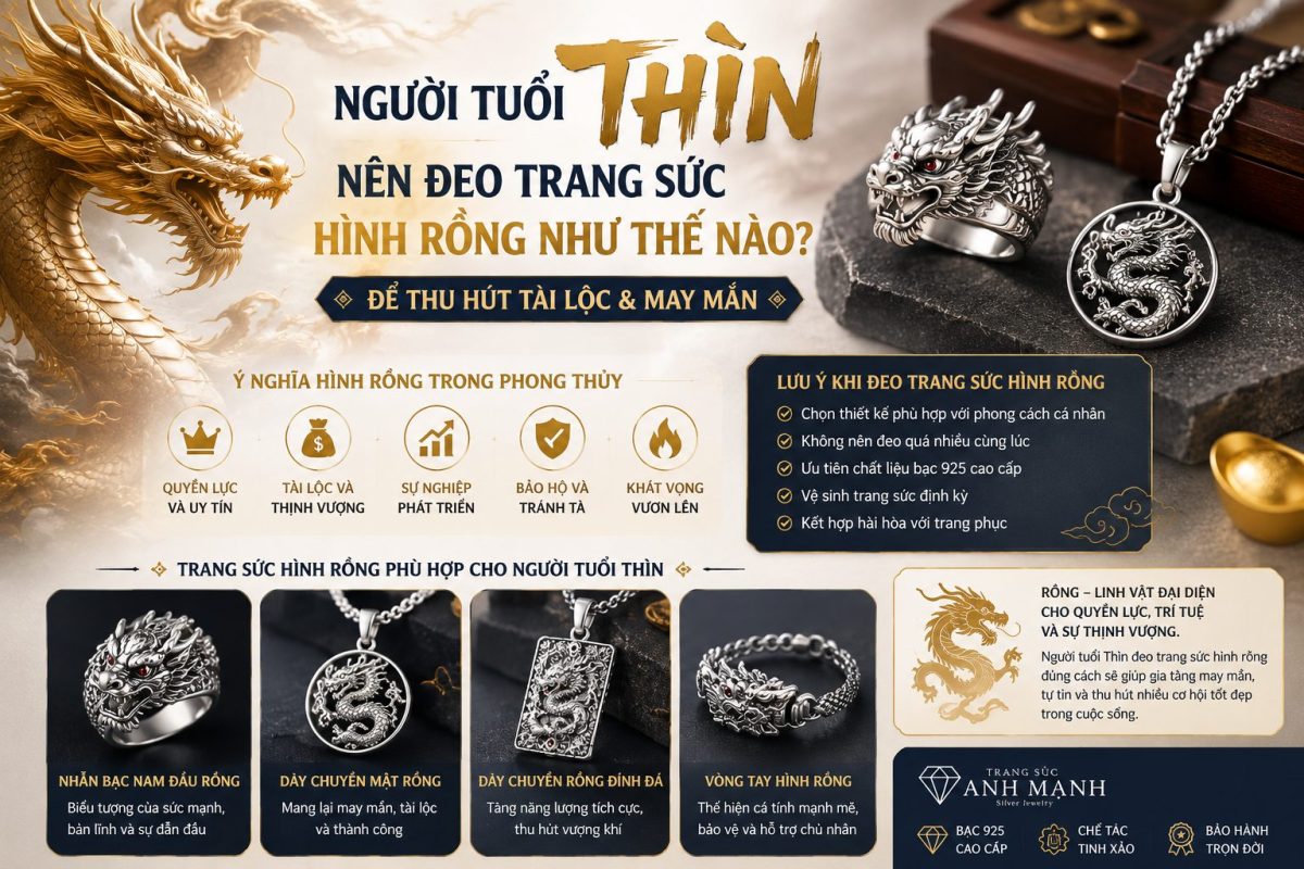 Người tuổi Thìn nên đeo trang sức hình rồng như thế nào?