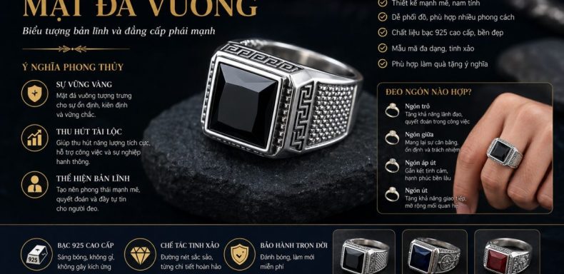 Nhẫn Bạc Nam Mặt Đá Vuông Có Ý Nghĩa Gì