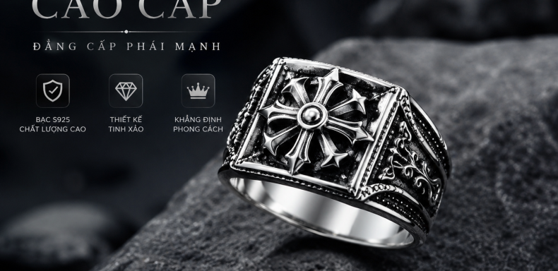 Nhẫn bạc nam cao cấp