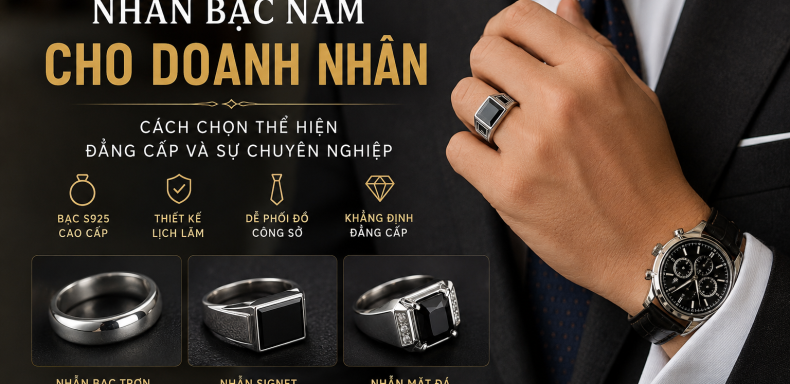Nhẫn bạc nam cho doanh nhân