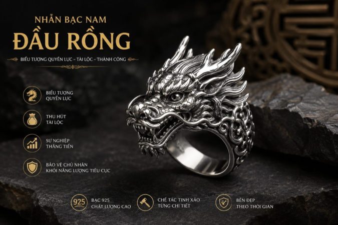 Nhẫn Bạc Nam Đầu Rồng Có Ý Nghĩa Gì? Biểu Tượng Quyền Lực, Tài Lộc Và Thành Công