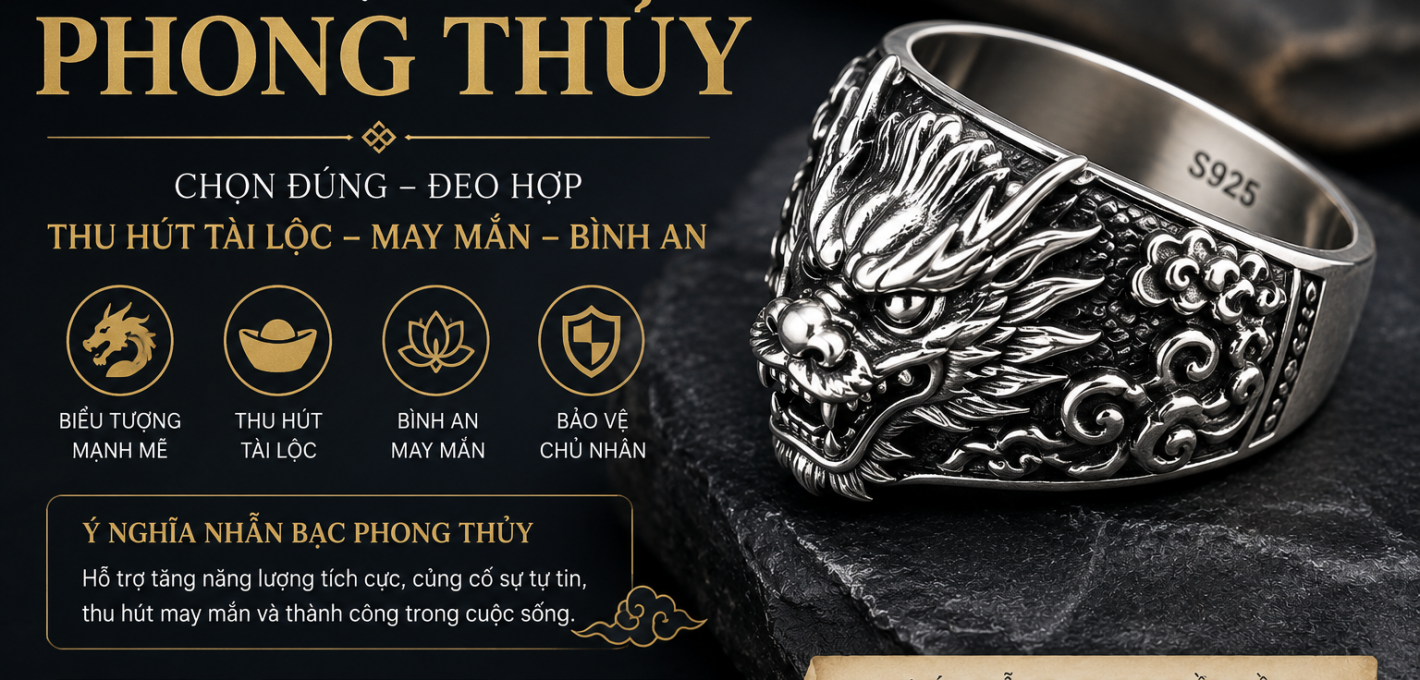 Nhẫn bạc nam phong thủy
