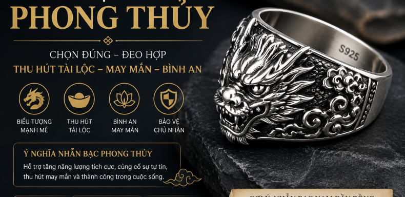 Nhẫn bạc nam phong thủy