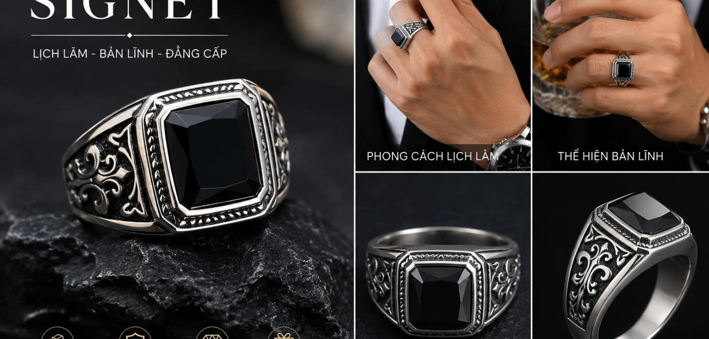 Nhẫn bạc nam signet