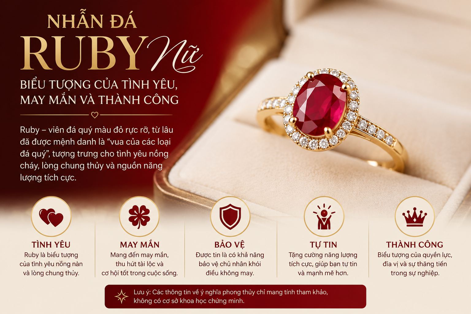 Nhẫn đá Ruby nữ có ý nghĩa gì?