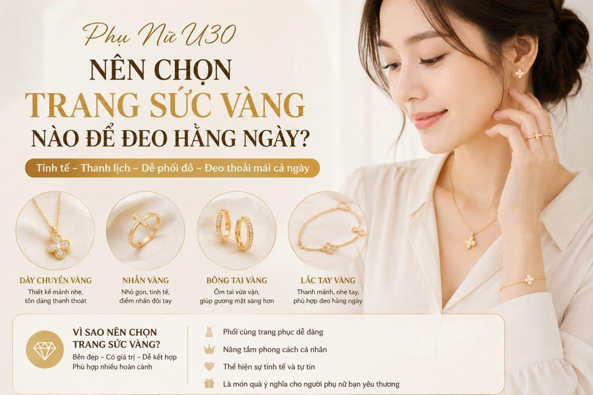 Phụ Nữ U30 Nên Chọn Trang Sức Vàng Nào Để Đeo Hằng Ngày?