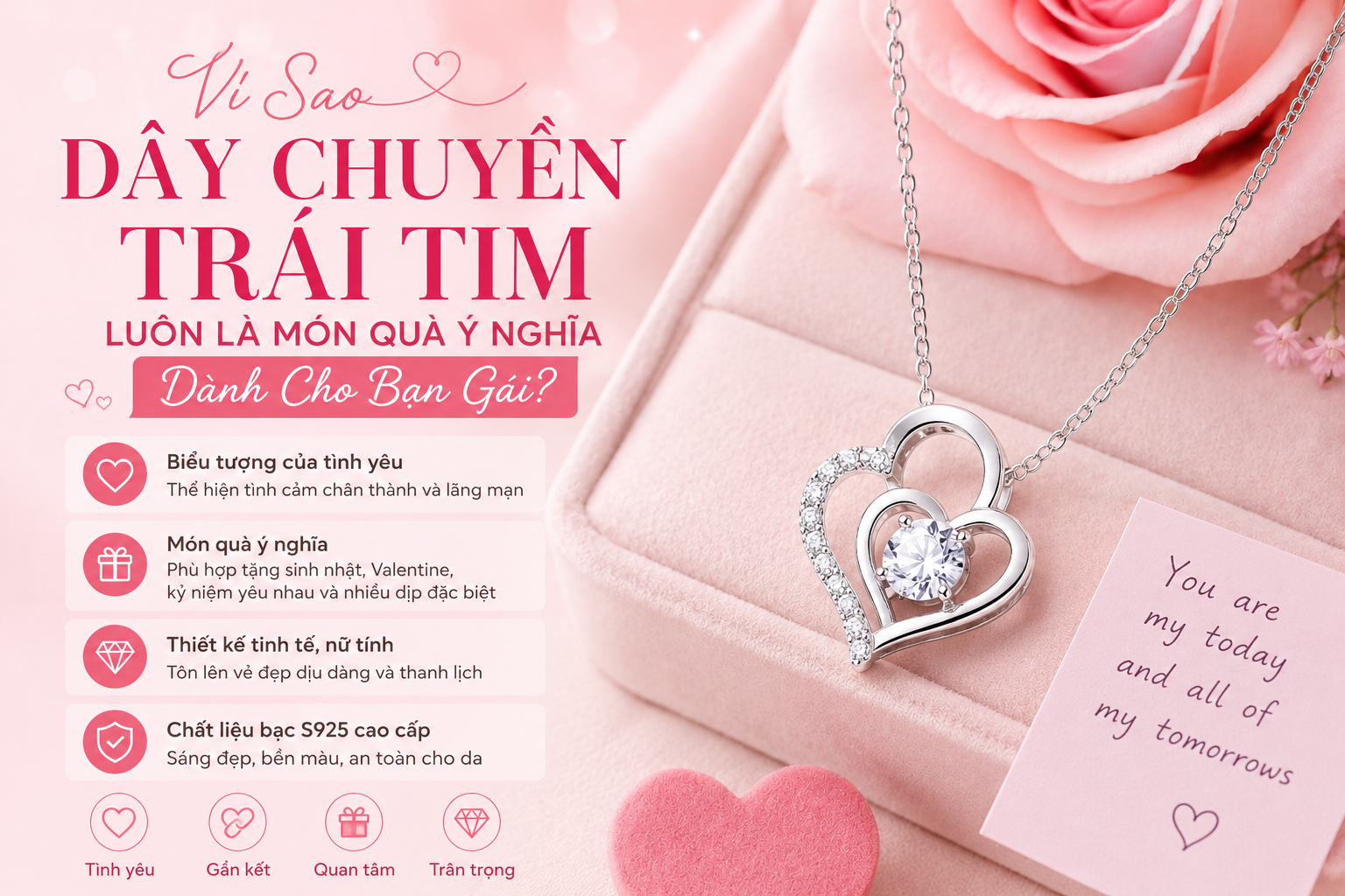 Vì Sao Dây Chuyền Trái Tim Luôn Là Món Quà Ý Nghĩa Dành Cho Bạn Gái